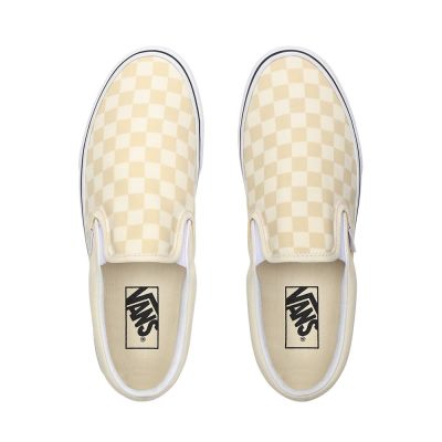 Vans Checkerboard Classic Slip-On - Kadın Slip-On Ayakkabı (Beyaz)